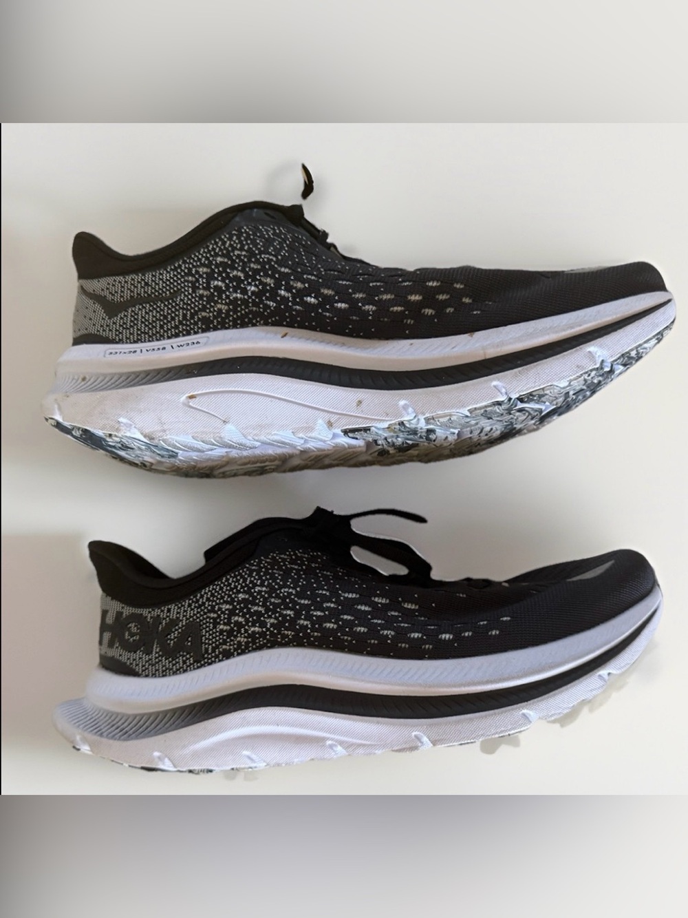 Hoka Kawana Black White Running Shoes Size 6B - Picture 4 of 8